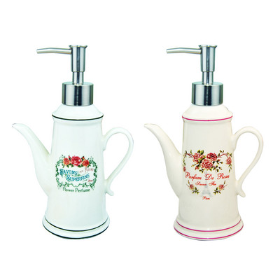 Art Charming Kerámia Superfins Paris Eiffel Tower Rose teáskanna fürdőszappan Lotion Virág Sampon Parfüm Gél adagoló Pumpapalack