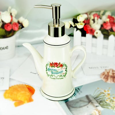 Art Charming Kerámia Superfins Paris Eiffel Tower Rose teáskanna fürdőszappan Lotion Virág Sampon Parfüm Gél adagoló Pumpapalack