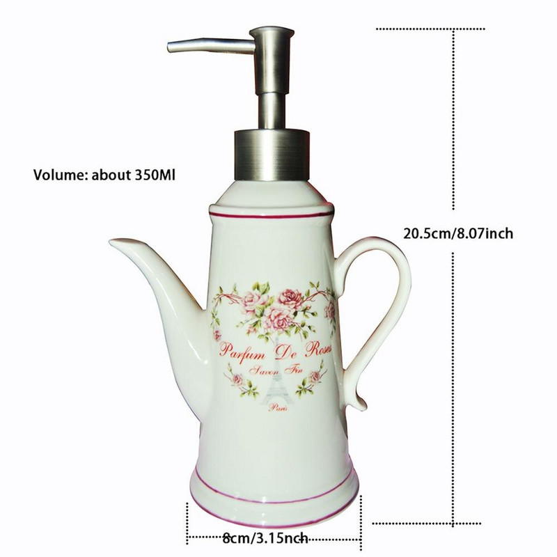 Art Charming Kerámia Superfins Paris Eiffel Tower Rose teáskanna fürdőszappan Lotion Virág Sampon Parfüm Gél adagoló Pumpapalack