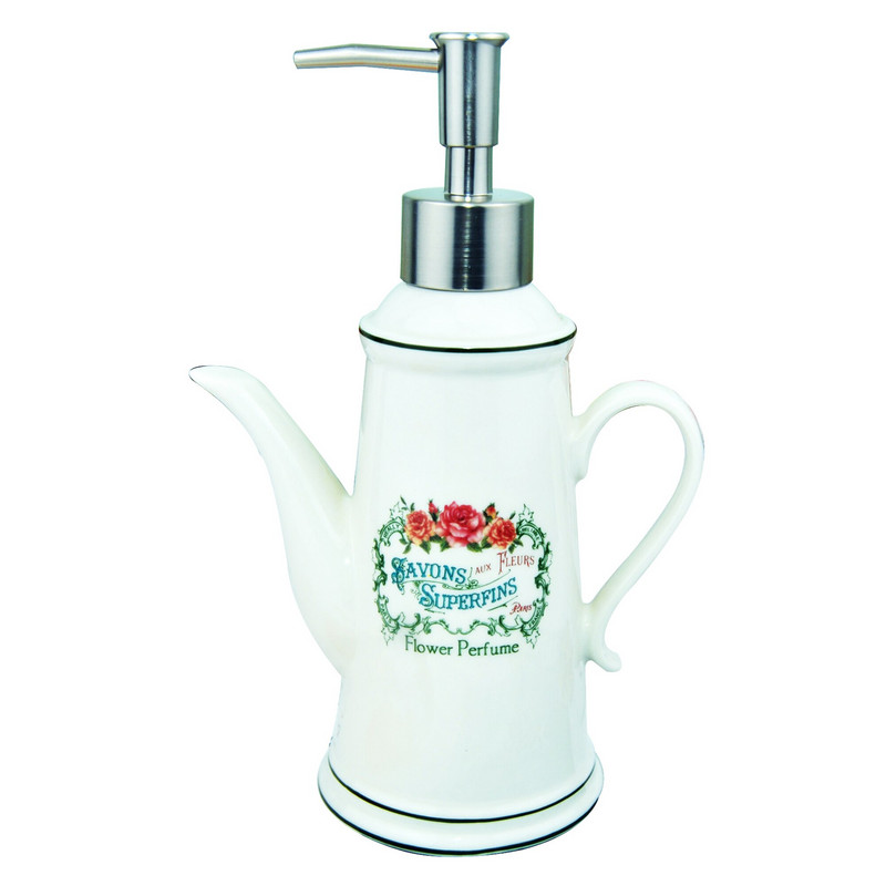 Art Charming Kerámia Superfins Paris Eiffel Tower Rose teáskanna fürdőszappan Lotion Virág Sampon Parfüm Gél adagoló Pumpapalack
