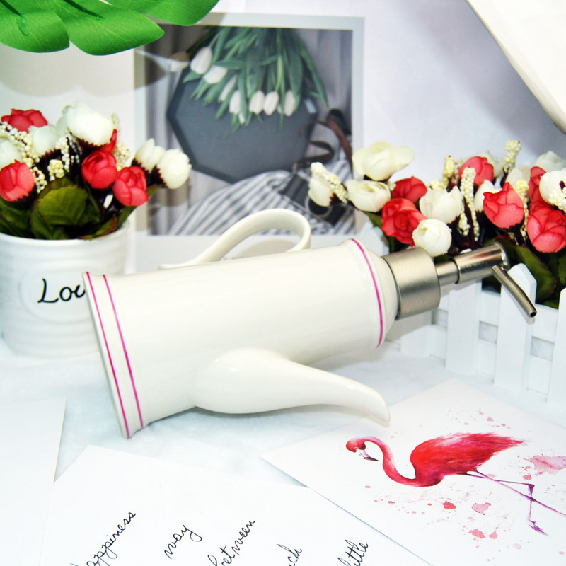 Art Charming Kerámia Superfins Paris Eiffel Tower Rose teáskanna fürdőszappan Lotion Virág Sampon Parfüm Gél adagoló Pumpapalack