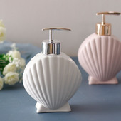 280ml Shell Shape Kerámia szappanadagoló konyhai kézfertőtlenítő flakon tusfürdő Fürdőszoba kiegészítők 10,5*6,5*15cm