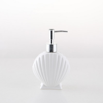 280ml Shell Shape Kerámia szappanadagoló konyhai kézfertőtlenítő flakon tusfürdő Fürdőszoba kiegészítők 10,5*6,5*15cm