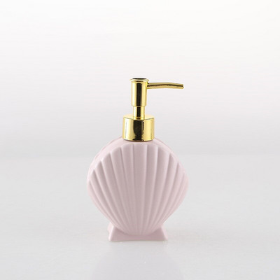 280ml Shell Shape Kerámia szappanadagoló konyhai kézfertőtlenítő flakon tusfürdő Fürdőszoba kiegészítők 10,5*6,5*15cm