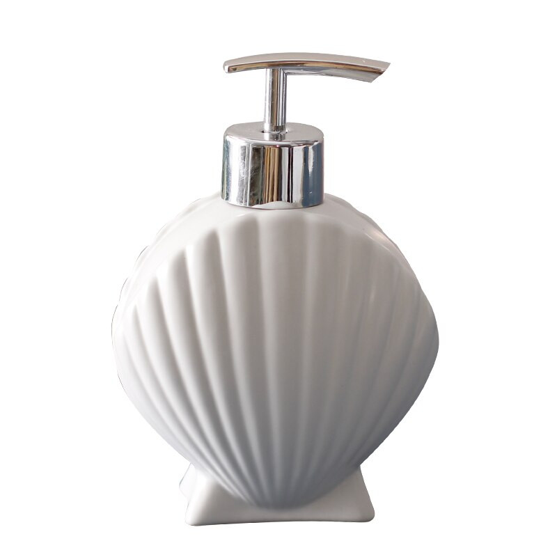 280ml Shell Shape Kerámia szappanadagoló konyhai kézfertőtlenítő flakon tusfürdő Fürdőszoba kiegészítők 10,5*6,5*15cm