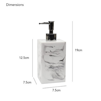 Μπουκάλι λοσιόν γκρι μαρμάρου 430 ml Όμορφα σχεδιασμένο ανθεκτικό κομψό σαπουνάκι Home Hotel Lotion Tank Press Bottle Soap