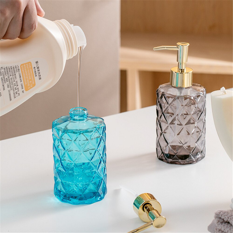 330 ml stiklo muilo dozatorius Nordic Hotel vonios kambario rankų dezinfekavimo priemonė dušo želė Šampūno buteliukas Skysčio papildymas Tušti laikymo buteliai
