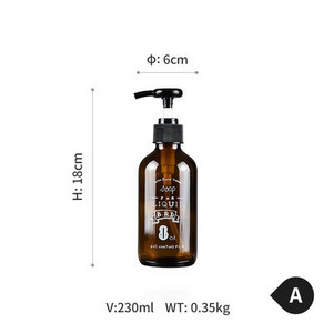 230 ml-es 460 ml-es szappanadagoló fürdőszobai barna üveg utántöltő samponhoz testmosó hajbalzsam Folyékony tároló alpalack