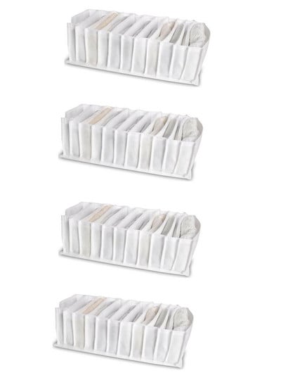 Spintelės stalčių tvarkyklė 4 kompiuteriai Tinklelio atskyrimo dėžutė, plaunama 11 sulankstomų suknelių kojinių laikymo dėžutės stalčių organizatoriai rūbų namai apatiniai drabužinė spinta miegamasis