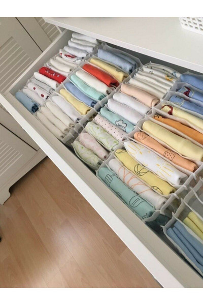 Ντουλάπι συρτάρι Organizer 4 υπολογιστές Storage Mesh Separation Box Πλένεται 11 Πτυσσόμενες κάλτσες φορέματος κουτί αποθήκευσης συρτάρι διοργανωτές ρούχα σπίτι εσώρουχα ντουλάπα υπνοδωμάτιο