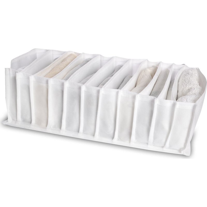 Spintelės stalčių tvarkyklė 4 kompiuteriai Tinklelio atskyrimo dėžutė, plaunama 11 sulankstomų suknelių kojinių laikymo dėžutės stalčių organizatoriai rūbų namai apatiniai drabužinė spinta miegamasis