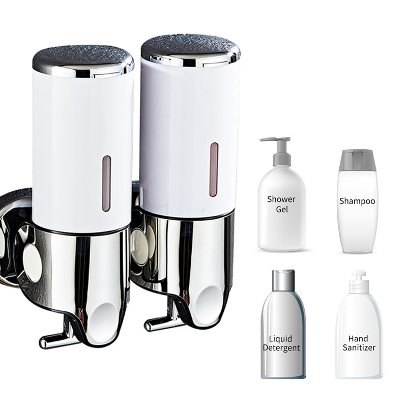 500 ml prabangus skysto muilo dozatorius prie sienos tvirtinamas ABS galvanizuoto šampūno dozatorius, du montuojami vonios kambario priedai