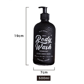 Body Wash Bottle Shampoo 500ml Black Glass Soap Dispenser Home Hotel Liquid Empty Refill Μπουκάλια αποθήκευσης Προμήθειες μπάνιου