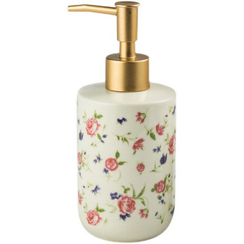 Американска винтидж бутилка шампоан Класическа боядисана роза декоративен керамичен дозатор за сапун Комплект домашни принадлежности за баня