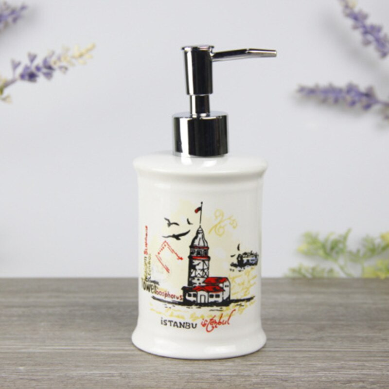 380 ml-es kerámia fürdőszobai kiegészítők tusfürdős flakon konyhába Romantic House szappanadagoló kézfertőtlenítő palack Lotion palack