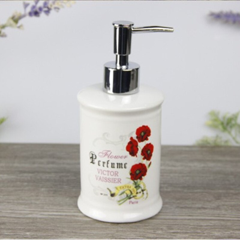 380 ml-es kerámia fürdőszobai kiegészítők tusfürdős flakon konyhába Romantic House szappanadagoló kézfertőtlenítő palack Lotion palack