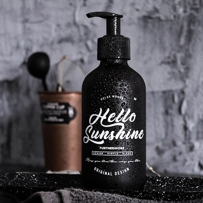 Dozator de săpun din sticlă neagră de 250 ml Flacon de șampon pentru spălarea mâinilor lichid gol de umplere Sub-sticlă Accesorii pentru baie pentru casă