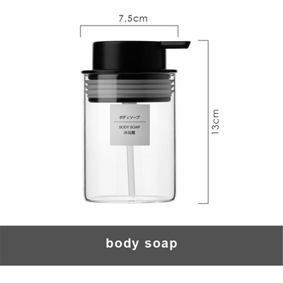 280 ml-es szappanadagoló Kezdőlap Szállodai Fürdőszoba Test Kézszappanos samponpalackok Átlátszó Üveg Üres Utántöltő Tárolási alpalack