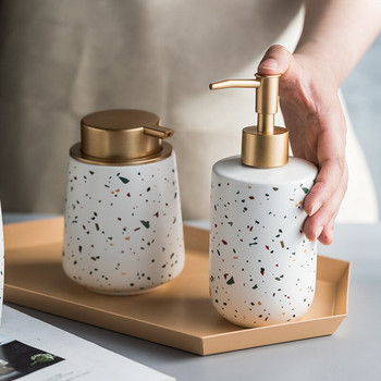 Κεραμικό Terrazzo Lotion Σαμπουάν αντλία υγρού σαπουνιού σετ μπουκαλιού μπάνιου Διακόσμηση σπιτιού Αξεσουάρ μπάνιου