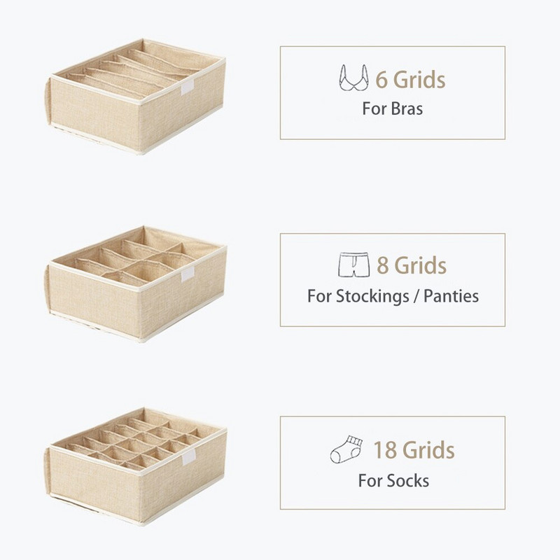 Fehérnemű Tároló doboz Összehajtható fiók Szervező fehérneműhöz Zokni Rövidnadrág Melltartó Otthoni Szekrény Ruha Rendszerező Mosható