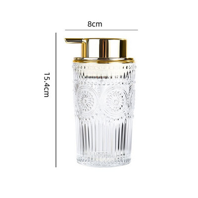 Relief Craft Glass Soap Dispenser European Modern Golden Stroke μπουκάλι σαμπουάν Διαφανές απολυμαντικό χεριών Αξεσουάρ μπάνιου