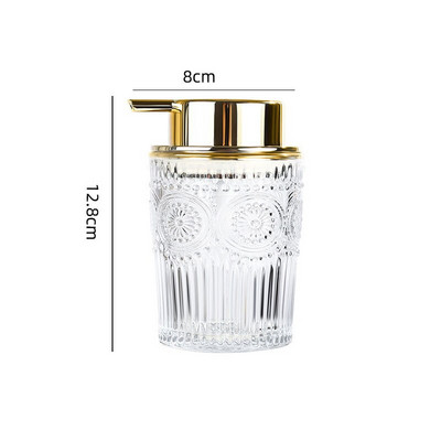 Relief Craft Glass Soap Dispenser European Modern Golden Stroke μπουκάλι σαμπουάν Διαφανές απολυμαντικό χεριών Αξεσουάρ μπάνιου