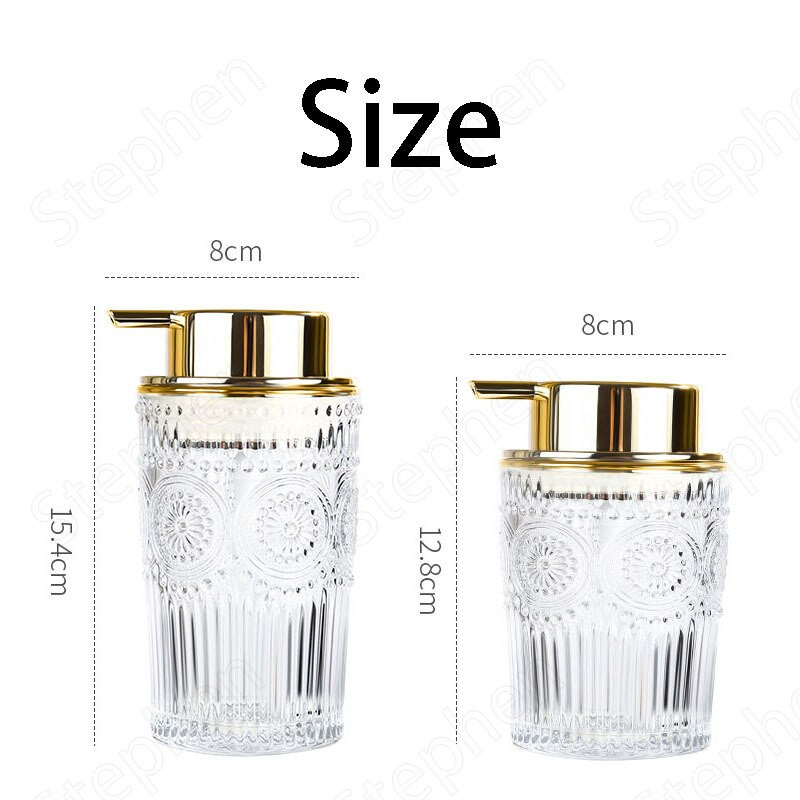 Relief Craft Glass Soap Dispenser European Modern Golden Stroke μπουκάλι σαμπουάν Διαφανές απολυμαντικό χεριών Αξεσουάρ μπάνιου