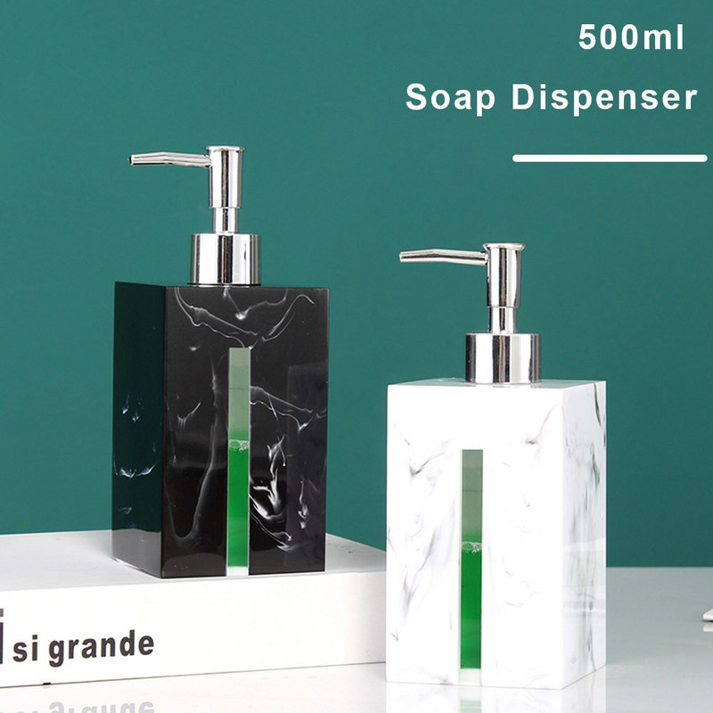 500 ml-es műanyag szappanadagoló fürdőszobai tusfürdő kézmosó samponos flakonok északi márvány mintás utántöltő üres alpalack