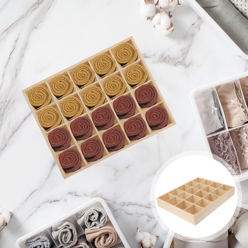 Organizatorius Sandėliavimo dėžutė Apatiniai drabužiai Kojinių stalčių dėklas konteineris Medinis dėklas Kojinės Skirstytuvai Kelnaitės Mediniai skyriai Organizatoriai