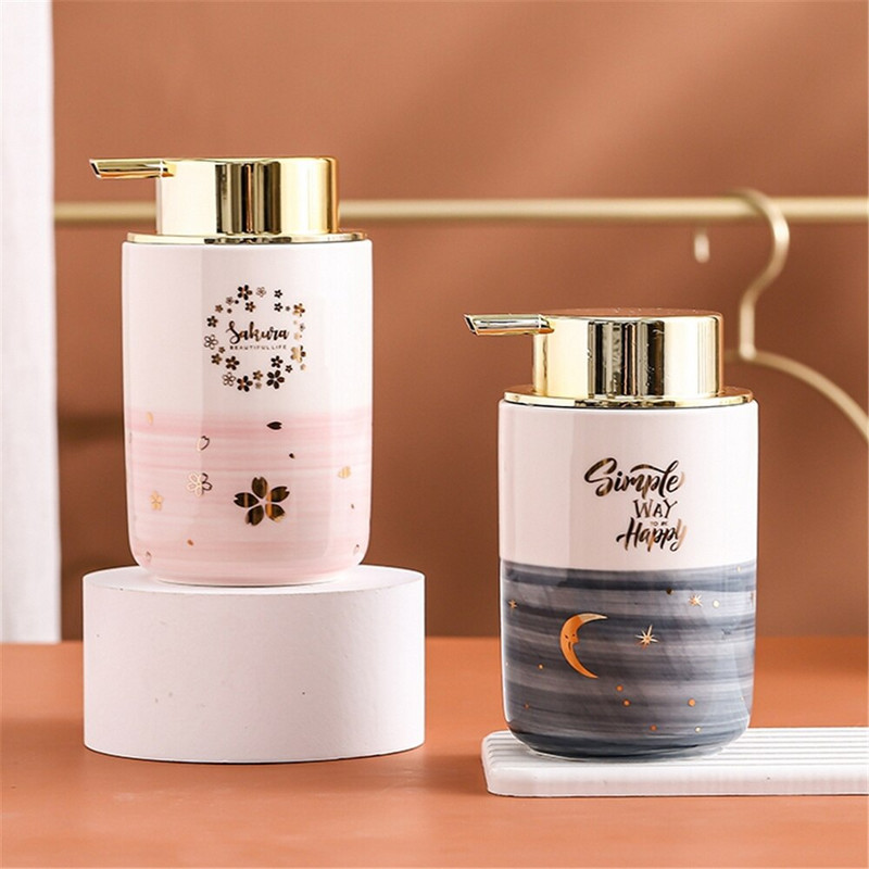 400 ml putojantis muilo dozatorius vonios kambario rankų dezinfekavimo priemonė dušo želė Šampūno buteliukas Šiaurės keramikos tuščias pildymas Sandėliavimas Subbuteliai