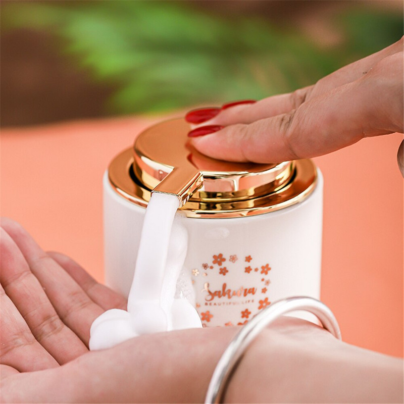 400 ml putojantis muilo dozatorius vonios kambario rankų dezinfekavimo priemonė dušo želė Šampūno buteliukas Šiaurės keramikos tuščias pildymas Sandėliavimas Subbuteliai