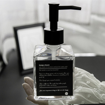 200 ml стъклен дозатор за сапун Nordic Home Hotel Баня Бутилка за миене на ръце Кухненски лосион Течен перилен препарат Подбутилка