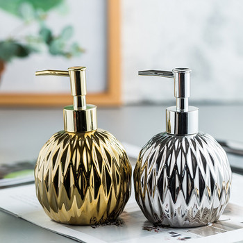 Luxury Shining Glittering Gold or Silver Art Diamond Grenade Soap Dispenser Pump Υγρό Λοσιόν Κεραμικό μπουκάλι αρώματος