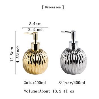 Luxury Shining Glittering Gold or Silver Art Diamond Grenade Soap Dispenser Pump Υγρό Λοσιόν Κεραμικό μπουκάλι αρώματος