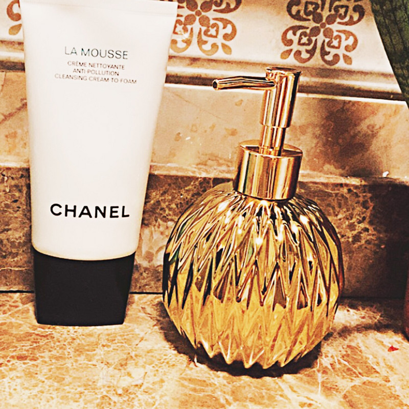 Prabangus Blizgantis auksu arba sidabru Art deimantinis granatas muilo dozatorius Vonios siurblys Skystas losjonas Keraminis kvepalų buteliukas