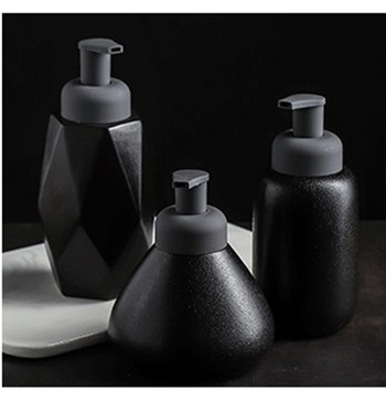 Black Ceramic Bubble Soap Dispenser/china Porcelain Foam Emulsion Press Bottle/Mousse Shower Gel Bottle/Pressing Type Foaming Co