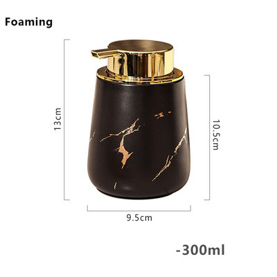 300 ml putojantis siurblys muilo dozatorius rankų dezinfekavimo priemonė dušo želė šampūnas buteliukas vonia auksinis marmurinis raštas keramikinis tuščias išpilstymas