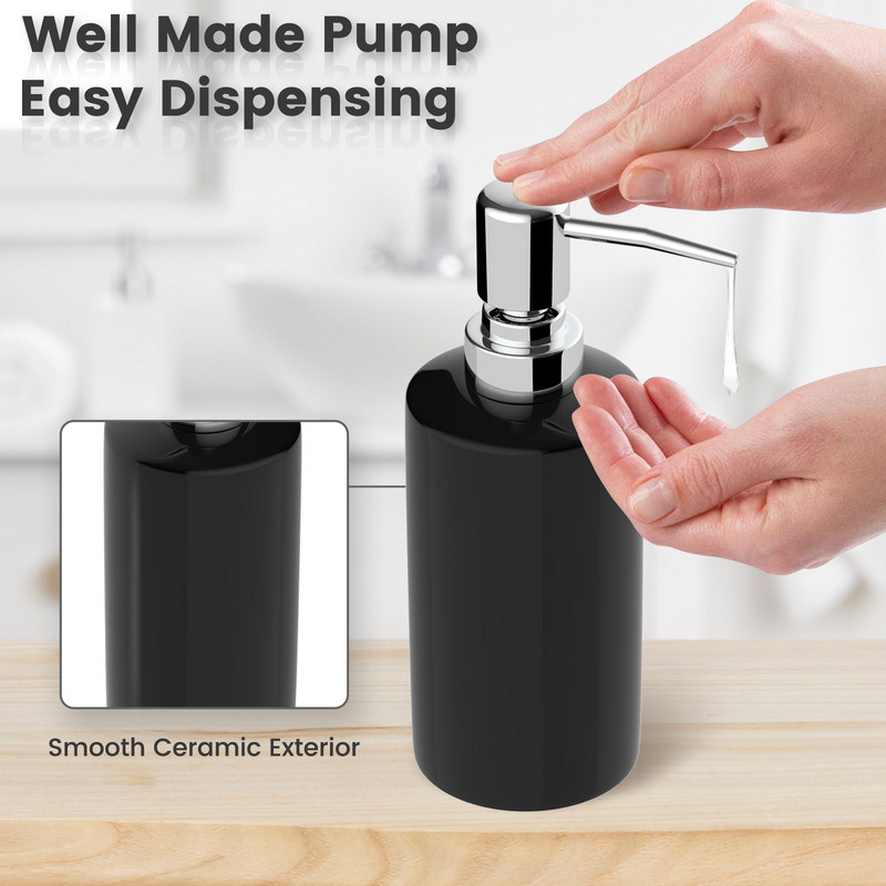Dozator de săpun din ceramică Flacon dezinfectant pentru mâini Cap mare cu pompă multifuncțional pentru șampon lichid