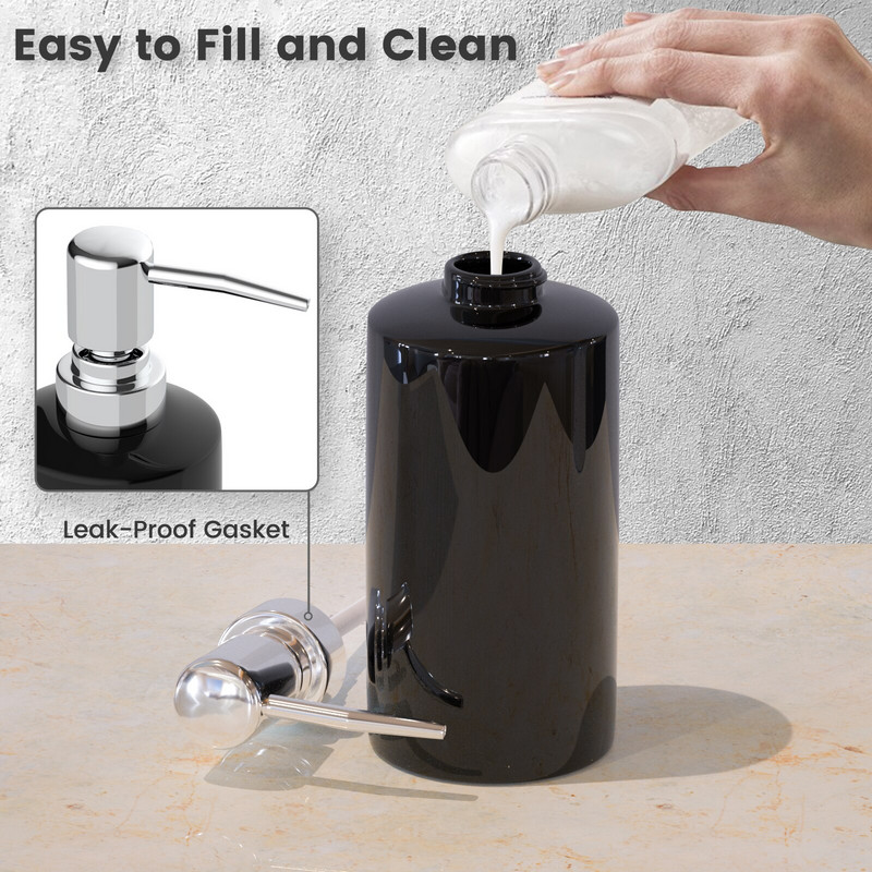 Dozator de săpun din ceramică Flacon dezinfectant pentru mâini Cap mare cu pompă multifuncțional pentru șampon lichid