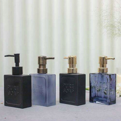 WHYOU 1piece Стъклена бутилка Течна емулсия за измиване на ръце Дозатор за сапун Ретро бутилка Аксесоари за декорация на баня