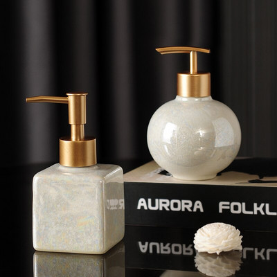 Pearl Glaze kerámia szappanadagoló Nordic Modern fehér jég repedezett textúra nyomó sampon palack fürdőszoba dekorációs kiegészítők