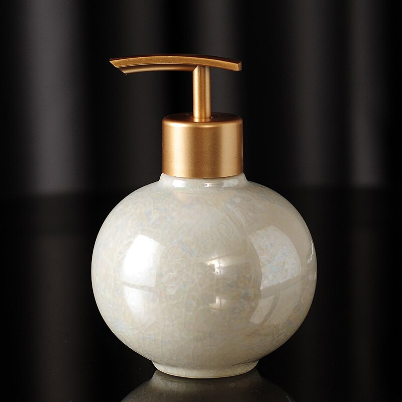 Pearl Glaze kerámia szappanadagoló Nordic Modern fehér jég repedezett textúra nyomó sampon palack fürdőszoba dekorációs kiegészítők