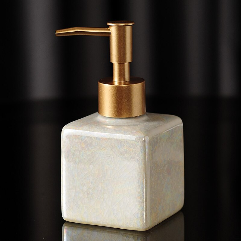 Pearl Glaze kerámia szappanadagoló Nordic Modern fehér jég repedezett textúra nyomó sampon palack fürdőszoba dekorációs kiegészítők