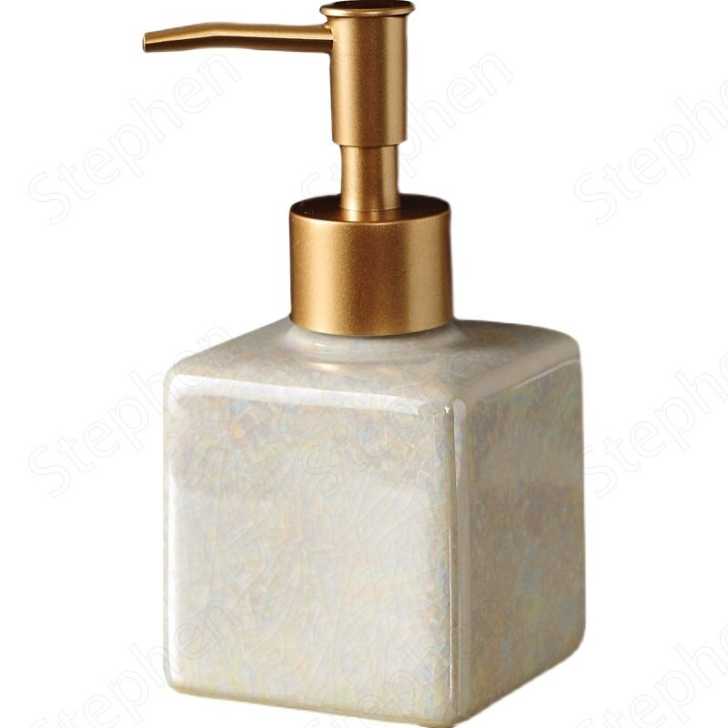 Pearl Glaze kerámia szappanadagoló Nordic Modern fehér jég repedezett textúra nyomó sampon palack fürdőszoba dekorációs kiegészítők