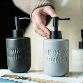 Liquid Press Empty Bottle for Hand Sanitizer Shower Gel Shampoo Home Hotel Bathroom Ceramic Soap Dispenser Μπάνιου Προμήθειες
