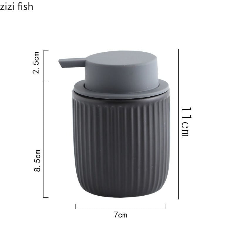 Függőleges vonalak dekor kerámia hordozható szappanadagoló sampon flakon 320 ml szappanadagoló pumpás flakon fürdőszobai kiegészítők modern