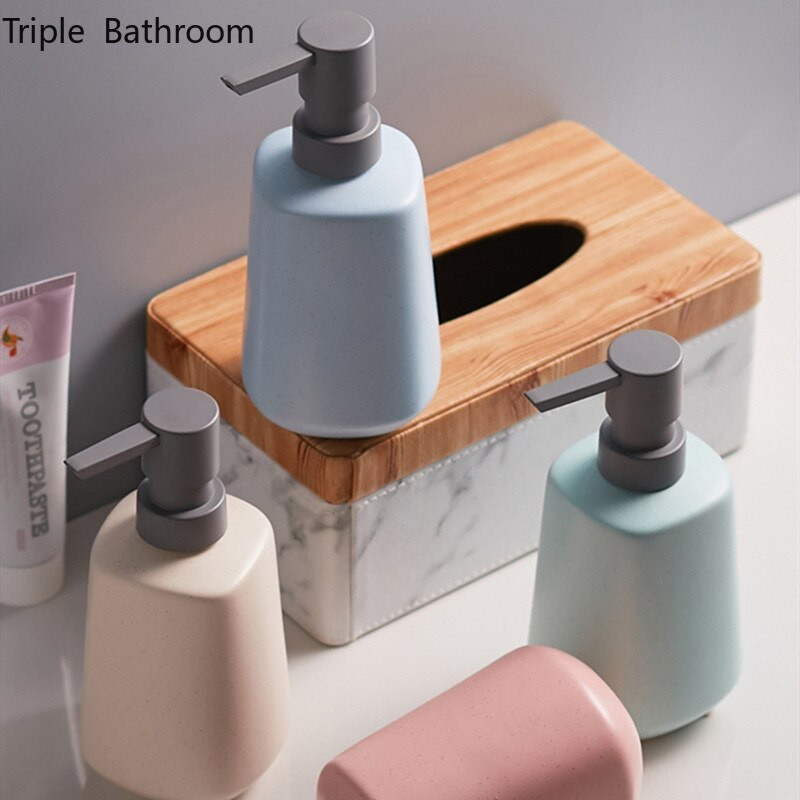 Nordic Ceramic Szilárd színű Szappanpalack Konyha Fürdőszoba Kiegészítők Sampon tusfürdő adagoló flakon csuklópánt adagoló