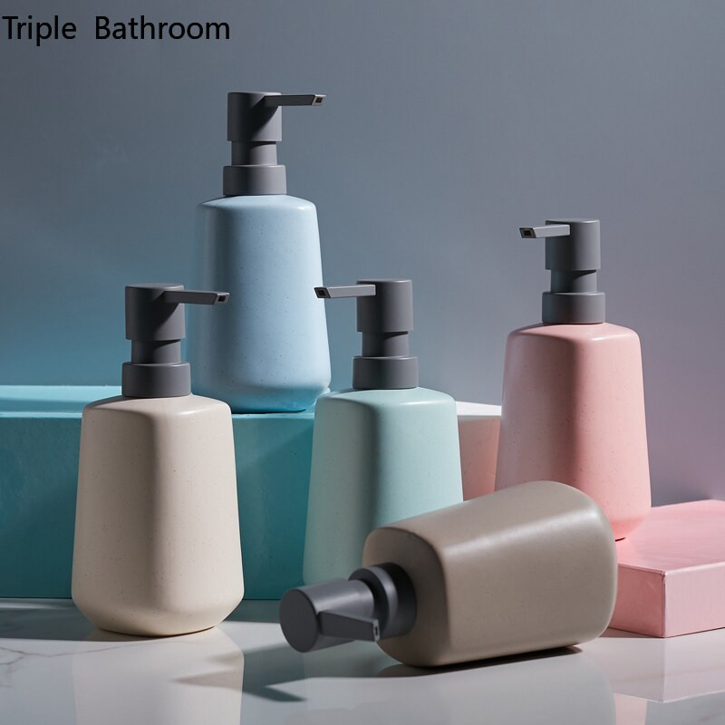 Nordic Ceramic Szilárd színű Szappanpalack Konyha Fürdőszoba Kiegészítők Sampon tusfürdő adagoló flakon csuklópánt adagoló