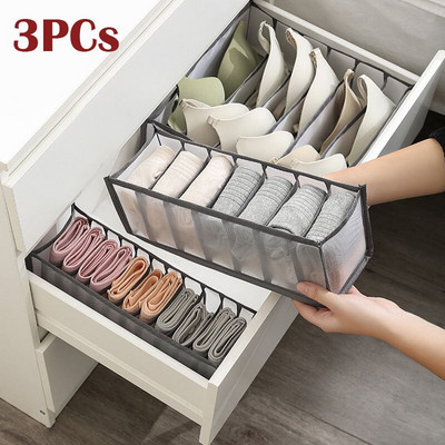 3PCs/set Ladica za donje rublje Organizator Kutija za pohranu Sklopivi ormar Organizatori Pregrada za ladice Kutije za pohranu za gaće Čarape Grudnjak