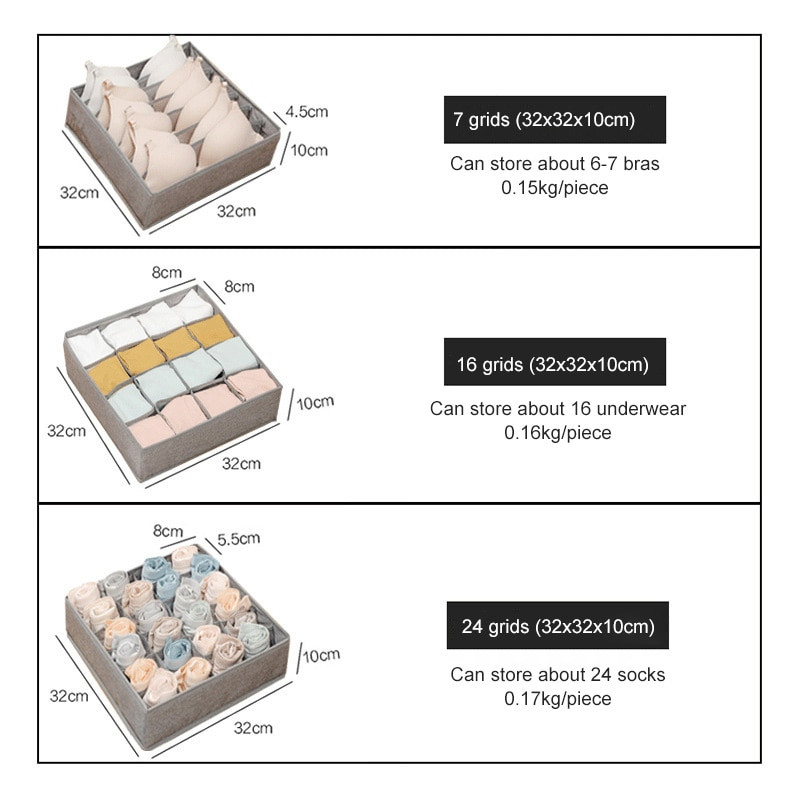 Fiókszervezők Ruházat Zokni Tároló doboz Fiókos felosztás Tároló Összecsukható Otthoni Szekrény Ruházat organizadores